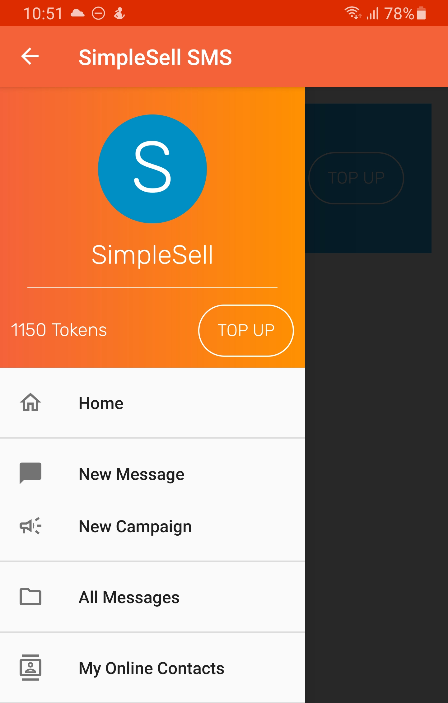 SimpleSell SMS Android App